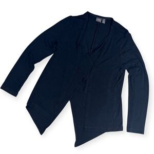 Chicos Travelers Black Open Front Duster Cardigan Size‎ 1